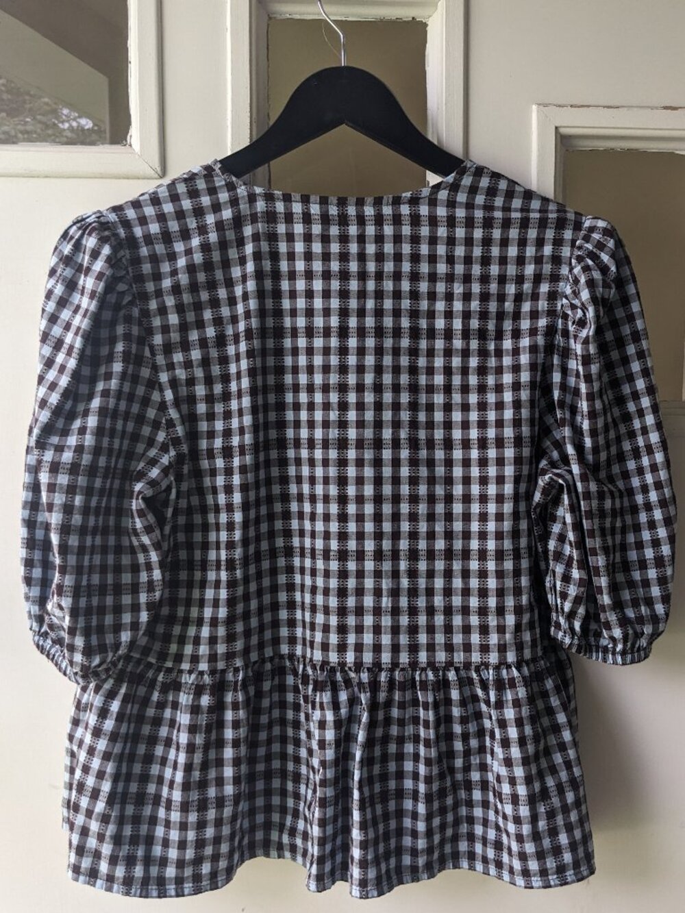 Gingham Peasant Blouse - Picture 2 of 5